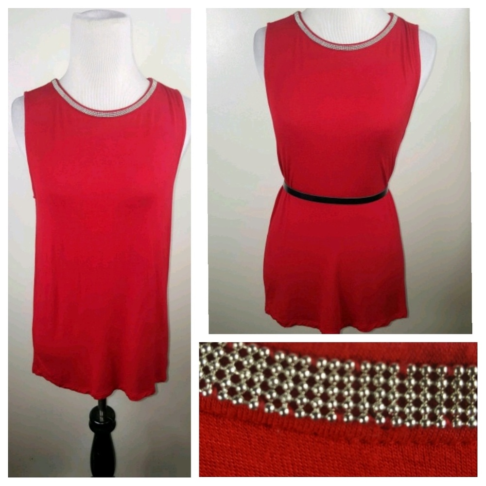 Banana Republic Red Soft Loose Sleeveless Tank Top
